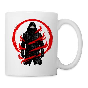 Schattenkrieger mit rotem Wirbel - Tasse - Weiß - Rechts