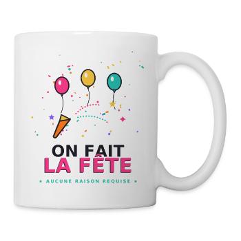 On fait la fête - confettis colorés - Mug blanc - blanc - Droite