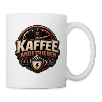 Kaffee angetrieben - Kaffee T-Shirt - Tasse - Weiß - Rechts