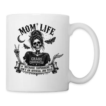Mom Life Chaos Coordinator Vintage Skull Gothic - Tasse - Weiß - Rechts