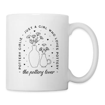 Töpferliebhaberin, mädchenhafte Ästhetik - Tasse - Weiß - Rechts