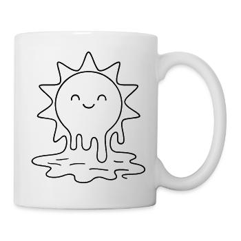 Il fait tellement chaud... Le soleil fond en couleur - Mug blanc - blanc - Droite