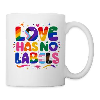 Love Has No Labels Regenbogen Pride Spruch - Tasse - Weiß - Rechts