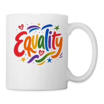 Equality Regenbogen CSD Pride Parade Love Shirt - Tasse - Weiß - Rechts