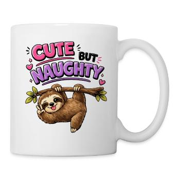Süß aber frech Faultier mit Eistee - Tasse - Weiß - Rechts