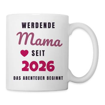 Werdende Mama 2026 - Schwanger Geschenk Baby - Tasse - Weiß - Rechts