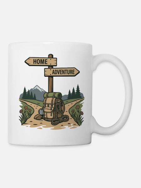Wandern – Outdoor-Abenteuer - Tasse - Weiß