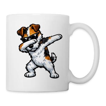 Dabbing Fox Terrier in Comic Style - Mug - white - Right
