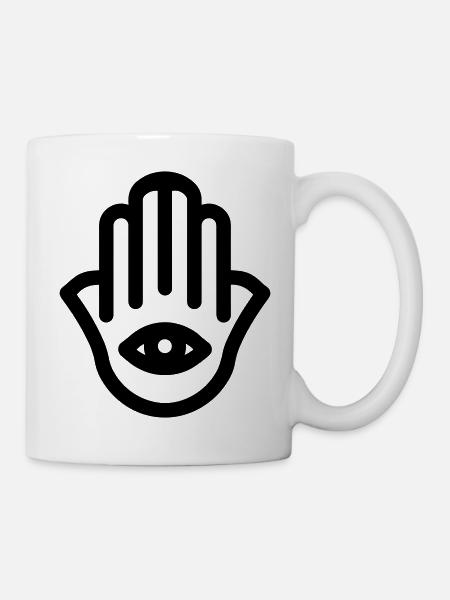 Hand von Fatma Hamsa - Tasse - Weiß