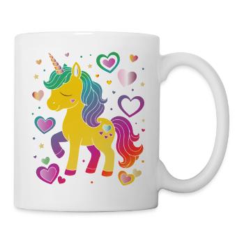 Cute Unicorn with Hearts Design - Mug - white - Right
