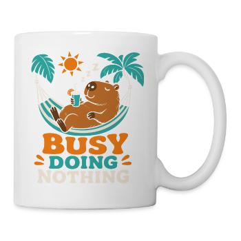 Busy Doing Nothing Capybara - Tasse - Weiß - Rechts