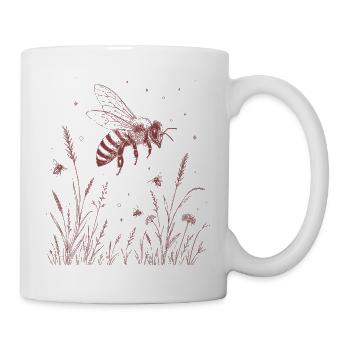Meadow with bee - Mug - white - Right