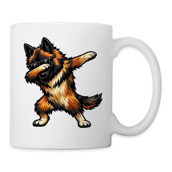 Dabbing Tervueren in comic style - Mug - white - Right
