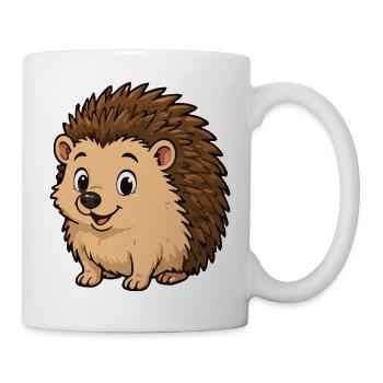 Cuddly Hedgehog Cartoon - Mug - white - Right