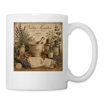 Nature's Remedies Vintage Poster Herbal Pharmacy - Mug - white - Right