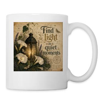 Find Light In Quiet Moments Vintage Poster Decoration - Mug - white - Right