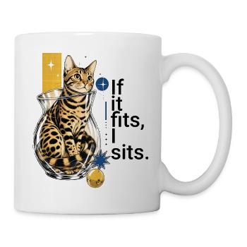 If I fit in, I sit in it – Bengal in a vase - Mug - white - Right
