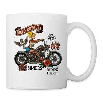 Art de tatouage de moto de motards royaux royaux - Mug blanc - blanc - Droite