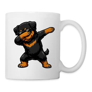 Dabbing Rottweiler in Comic Style - Mug - white - Right