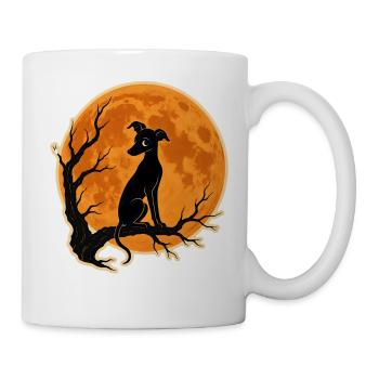 Greyhound Full Moon T-Shirt Halloween Vintage - Mug - white - Right