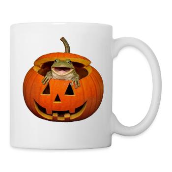 Halloween Frog in Pumpkin T-Shirt Funny - Mug - white - Right