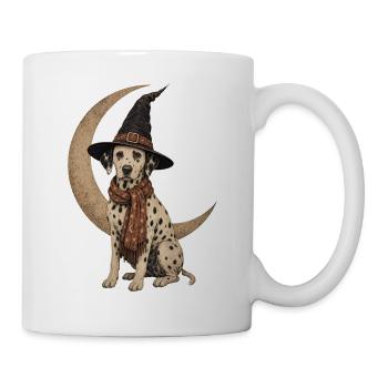Dalmatian Witch Crescent Moon T-Shirt Halloween - Mug - white - Right