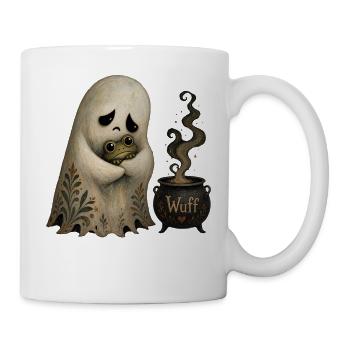 Süßer Geist Halloween Vintage T-Shirt Motiv - Tasse - Weiß - Rechts