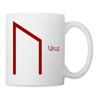 Rune Uruz nommée Rouge – Viking Futhark Norse - Mug blanc - blanc - Droite