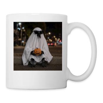 Raven Ghost Sunglasses T-Shirt Halloween - Mug - white - Right