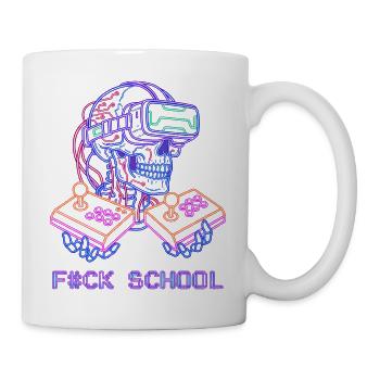 Cyberpunk VR Skull Arcade - ÉCOLE F#CK - Mug blanc - blanc - Droite