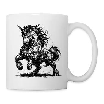 Licorne musclée au mauvais œil - Mug blanc - blanc - Droite
