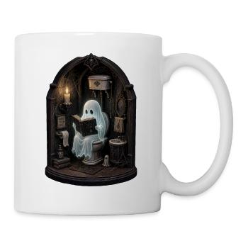 Fantôme sur les toilettes Livre d’Halloween - Mug blanc - blanc - Droite