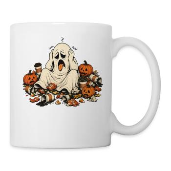 Halloween Gespenst Kaffee Kissen für Morgenmuffel - Tasse - Weiß - Rechts
