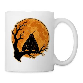 Mothman Moth Full Moon T-Shirt Halloween Vintage - Mug blanc - blanc - Droite