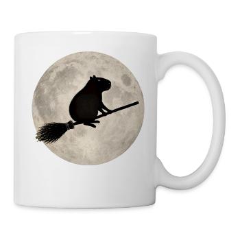 Mondschein Hamster auf dem Besen - Tasse - Weiß - Rechts