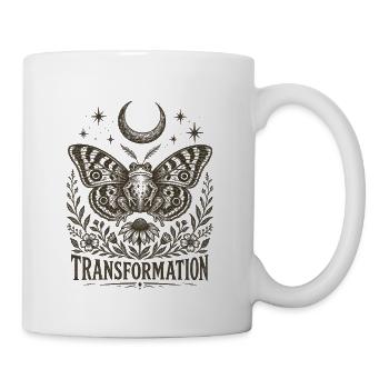 Transformation Schmetterling Mond Mystik Neubeginn - Tasse - Weiß - Rechts