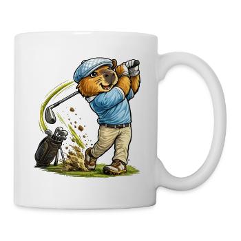 Sweet capybara at golf - Mug - white - Right