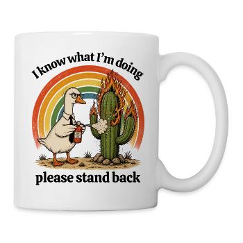 Feuerfeder Gans gegen Kaktus - Tasse - Weiß - Rechts