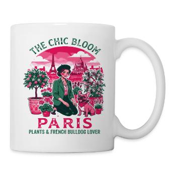 The Chic Bloom Paris Plant And French Bulldog - Mug - white - Right