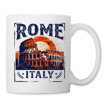 Vintage Rome Italy Colosseum Sunset Skyline - Tasse - Weiß - Rechts