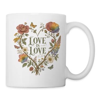 Botanical Pride Love Is Love Hoodie Vintage - Mug - white - Right