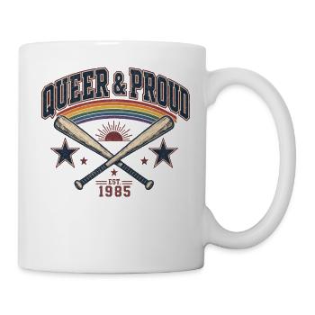 T-shirt Queer & Proud Baseball Vintage Pride Rétro - Mug blanc - blanc - Droite