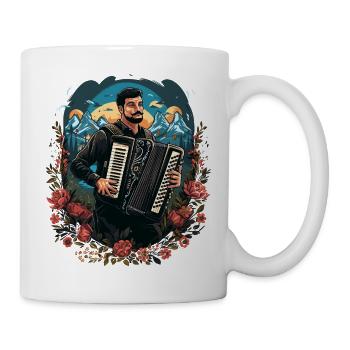 Akkordeon-Musiker Ziehharmonika-Spieler Akkordeon - Tasse - Weiß - Rechts