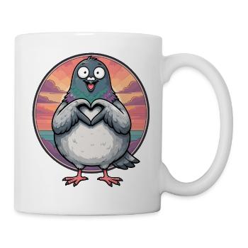 Funny Taubenzüchter Taubensport Brieftaube Herz - Tasse - Weiß - Rechts