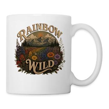 Rainbow Wild Berge Blumen Vintage Naturmotiv - Tasse - Weiß - Rechts