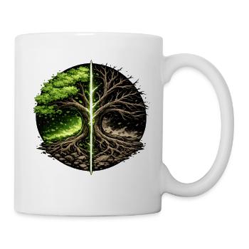Dual Tree Tag-Nacht-Splitter - Tasse - Weiß - Rechts
