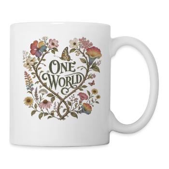 One World Vintage Poster Blumen Wandbild Deko Moti - Tasse - Weiß - Rechts