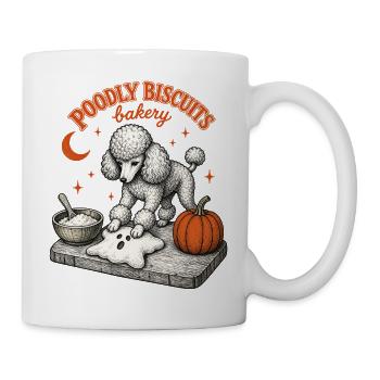 Halloween Pudel - Tasse - Weiß - Rechts