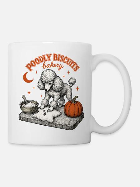 Halloween Pudel - Tasse - Weiß
