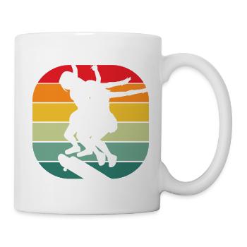 Skateboard Skater Retro Vintage Skaten Geschenk - Tasse - Weiß - Rechts
